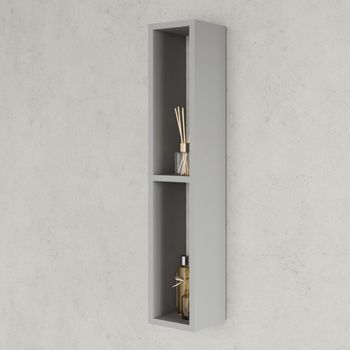 Armario Para Baño Gris Altura 80 Cm Con 2 Compartimentos Abiertos