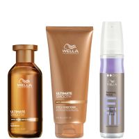 ultimate smooth shampoo conditioner and eimi thermal image heat protection spray