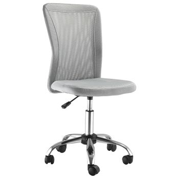 Vinsetto Silla de Escritorio Giratoria sin Brazos de Malla con Altura Ajustable Carga 100 kg 43x58x90-100 cm Gris   Aosom España