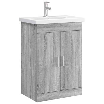 Juego De Muebles De Baño Sonoma Gris 61 X 40 X 84,5 Cm Vidaxl