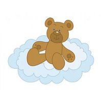 vinilo infantil ositos nubes y globos azul 100 cm x 100 cm