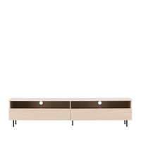 mueble de tv 2 cajones de madera l180cm - madera blanca