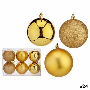 Set De Bolas De Navidad Dorado Pvc Ø 8 Cm (24 Unidades)