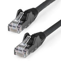 Cable de 15m CAT6 Ethernet - LSZH - Cable de Red RJ45 UTP de 10Gb - 650MHz - PoE de 100W - Latiguillo Snagless con Alivio de TensiÃ³n - sin Traba - ETL - Negro