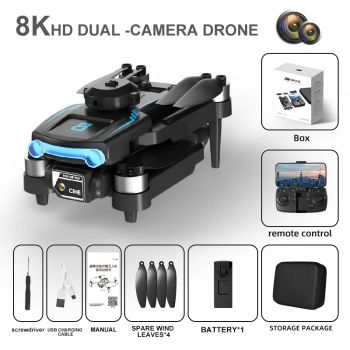 Dron plegable con cámara Dual, cuadricóptero profesional, WIFI, FPV, retención de altura, cuatro lados, evitación de obstáculos, RC, 8K, HD