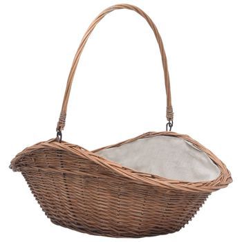 Cesta Para Leña Con Asa Sauce Natural 60x44x55 Cm Vidaxl