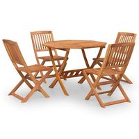 juego de comedor de jardin 5 piezas  mueble de jardin madera maciza de acacia