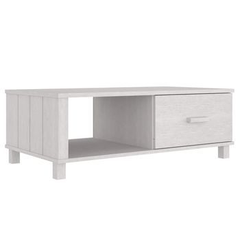 Mesa De Centro，mesa Auxiliar，mesa De Café Hamar Madera Maciza De Pino Blanco 100x55x35 Cm