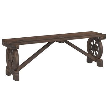 Banco De Jardín | Banco De Exterior | Silla De Jardín Madera Maciza Abeto 115 Cm