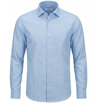 Archivium Camisa manga larga SR11CA NET LINEN-240 LIGHT BLUE para hombre