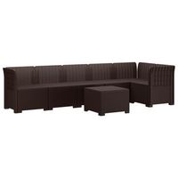 sofa de jardin para 6 personas estilo rattan pp marron vidaxl