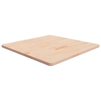 Tablero De Mesa Cuadrada Madera De Roble Sin Tratar 80x80x2,5cm Vidaxl