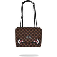 sprayground mochila sharks in paris wtf bubble brown check handbag para hombre