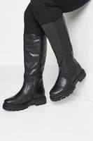 limited collection botas gruesas negras altas en ancho especial