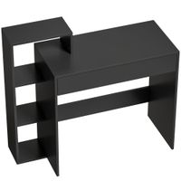 homcom escritorio con almacenamiento escritorio de ordenador con 3 estantes de almacenamiento y cajon 100 x 40 x 90 cm negro