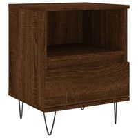 mesita de noche  mesa auxiliar  mesilla madera de ingenieria marron roble 40x35x50 cm