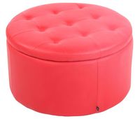 otomana puff evora simil cuero rojo 60x60x35 cm