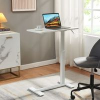 mesa para ordenador portatil forma c klirg 68x36x66-92 cm blanco encasa