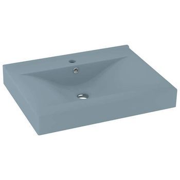 Lavabo De Lujo Con Grifo Cerámica 60x46 Cm Azul Claro Vidaxl