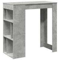 mesa alta bar con estantes madera gris hormigon 102x50x1035cm vidaxl