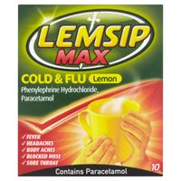 lemsip max cold  flu lemon sachets