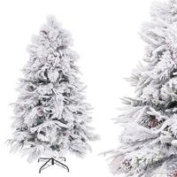 arbol de navidad artificial nevado verde y blanco desmontable de 180 cm lolahome