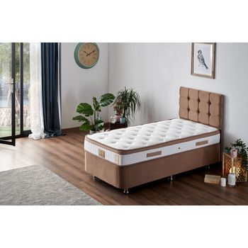 Cama Individual Colchón Base Y Cabecero Latt (80 X 180) Marrón Claro