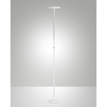 Lámpara de pie led orientable fabas luce, aluminio blanco, 35w, 180 cm