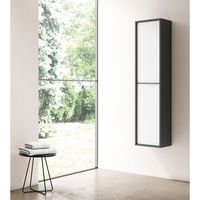 columna de bano doly 35x160x30 cm 2p estructura antracita mate frontal blanco mate