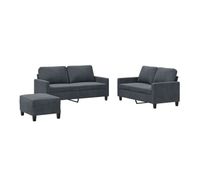 vidaxl juego de sofas con cojines 3 piezas terciopelo gris oscuro