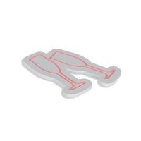 iluminacion led decorativa de plastico champagne glasses rosa 35x26x2 cm