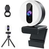 webcam para pc resolucion maxima 2560x1440 pixel 25k tambien 2k 1080p fhd webcam con microfono tripode y cubierta de privacidad camara web para pc con control tactil anillo de luz camara de