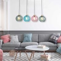 lampara de techo led aurora glam con 4 bolas de cristal