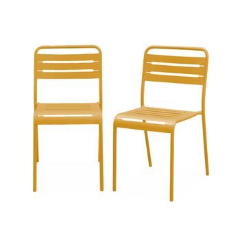 Silla De Jardín Bistró De Acero, Set De 2, Ocre