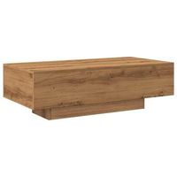 mesa de centro de diseno rustico 100 x 495 x 31 cm madera de ingenieria color roble dec038289