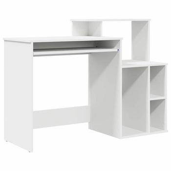 Escritorio - Mesa De Ordenador Con Almacenamiento Blanco 120.5 X 44 X 88.5 Cm