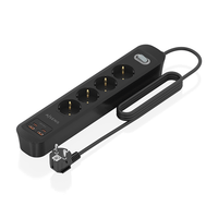 aisens regleta de enchufes multifuncion con 4 tomas cargador pd3 0 20w 2xusb c 2xusb a 1 4m negro