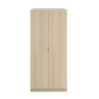 armario de 2 puertas y diseno practico 81x180 cm melamina roble