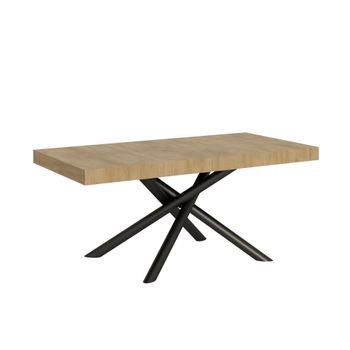 Mesa Extensible 90x180/284 Cm Famas Roble Natural Estructura Antracita