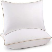 juego de dos almohadas aptas para dormir boca arriba boca abajo o de lado con nucleo de almohada a rayas satinadas para un uso domestico confortable - color dorado una sola cara