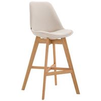 taburete alto de diseno escandinavo moderno en tela color crema 100000925