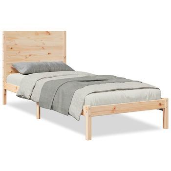 Cama Individual | Cama Extralarga Sin Colchón Madera Maciza 90x210 Cm Cfw73402