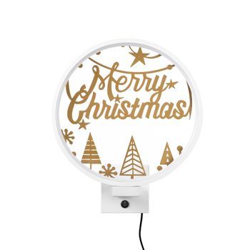 Lámpara De Pared Xmas28 Oro Blanco Metal 30x36x10 Cm