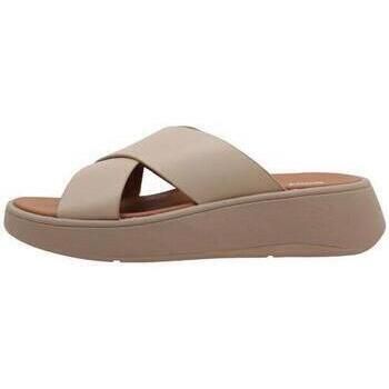 FitFlop Sandalias F-MODE LEATHER FLATFORM CROSS SLIDES para mujer