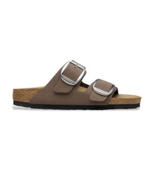 Birkenstock para mujer. 1032081 Sandalias Arizona Big Buckle (Ajuste Estrecho) marrón (39), Plano, Hebilla, Casual, Taupe
