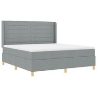 cama tipo box spring con tiras led gris claro 180 x 200 cm tela vidaxl