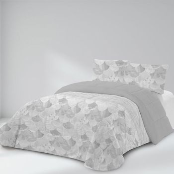 Edredón Sedalina Sherpa Limp 550 Gr/m2 + Funda Cojín 90 Cm Rufino Diaz, Gris