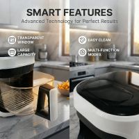 freidora de aire podofo 5l 1350w con pantalla tactil temporizador de 0-60 minutos 200  horno de aire caliente antiadherente con temperatura ajustable y 7 menus preestablecidos sin aceite bajo en