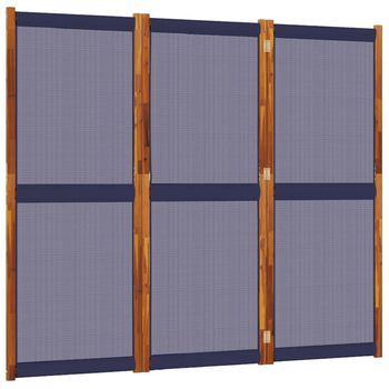 Biombo Divisor De 3 Paneles Azul Oscuro 210x180 Cm Vidaxl