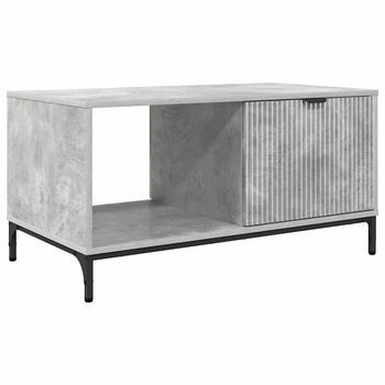 Mesa De Café | Mesa De Centro Gris Concreto 90 X 49 X 46 Cm Madera De Ingeniería
